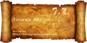 Toronyi Nóra névjegykártya