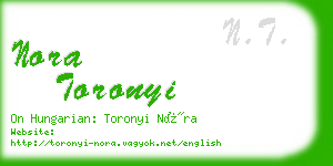 nora toronyi business card